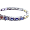 12 Carat Multi Color Sapphire Diamond Bracelet
