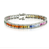 9.50 Carats Multi Color Sapphire Diamond Bracelet