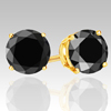 0.50 Cts Black Diamond Stud Earrings in 14k White or Yellow Gold