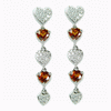 1.45 Carats Padparshca VS1 Diamond Earrings in 18k White Gold