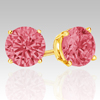 1 Ct Twt Pink Diamond Earrings in 14k white or Yellow Gold