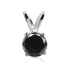 2 Carat Black Diamond Pendant in Sterling Silver