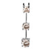 0.50 Ct. Twt. Three Stone Pink Diamond Pendant 14k White Gold