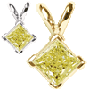 0.25 Carat Yellow Diamond Pendant in 14k Gold