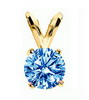0.50 Cts. Blue Diamond Pendant in 14k Gold