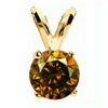 1 Carat Red Cognac Diamond Pendant in 14k Gold