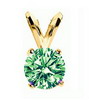 0.50 Cts. Green Diamond Pendant in 14k Gold