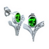 Tsavorite Diamond Earring in 14K White Gold