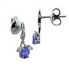 Tanzanite Diamond Earring in 14K White Gold