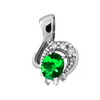 Tsavorite Diamond Pendant in 14K White Gold