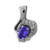 Tanzanite Diamond Pendant in 14K White Gold