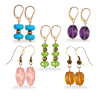 15 Pairs Gemstone Bead Earrings Set in Sterling Silver