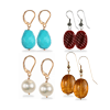 10 Pairs Gemstone Bead Earrings Set in Sterling Silver