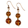 Amber Round Sterling Silver 10/12 mm Earrings