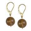 Rutilated Gold Quartz Round Beads Sterling Silver 12 mm Earrings