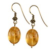 Golden Citrine Oval Sterling Silver 18x13 mm Earrings