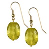 Green Gold lemon Citrine Faceted Oval Silver 18x13 mm Earrings