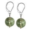 Green Amethyst Round Sterling Silver 12 mm Earrings