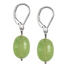 Prehnite Oval ckr Brd cut Drop Sterling Silver 14x10 mm Earrings