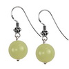 Lemon Agate Round Sterling Silver 12 mm Earrings