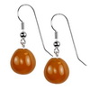 Carnelian Oval Drop Sterling Silver 12 mm Earrings