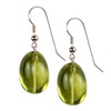 Green Gold Lemon Citrine Oval Drop Silver 22x17 mm Earrings