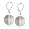 Rock Crystal Round Sterling Silver 16 mm Earrings