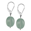 Aquamarine Oval Drop Sterling Silver 14x10 mm Earrings