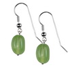 Prehnite Oval Drop Sterling Silver 18x12 mm Earrings