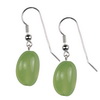 Prehnite Oval Drop Sterling Silver 14x10 mm Earrings