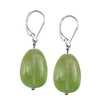 Prehnite Oval Drop Sterling Silver 19x13 mm Earrings