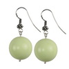 Green Agate Round Sterling Silver 18 mm Earrings