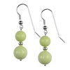 Green Agate Round Sterling Silver 10/12 mm Earrings