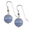 Blue lace Agate Round Sterling Silver Earrings