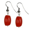 Red Carnelian Oval Drop Sterling Silver 17x11 mm Earrings