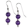 African Amethyst Round Sterling Silver 10 mm Earrings