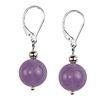 Rose Amethyst Round Sterling Silver 12 mm Earrings