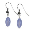 American Blue Calcedony Faceted Drop Silver 14x8 mm Earrings