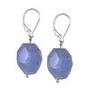 Calcedony Faceted Nugget Sterling Silver 15x15 mm Earrings