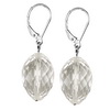 Rock Crystal Faceted Drop Sterling Silver 18x13 mm Earrings