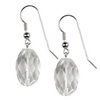 Rock Crystal Faceted Drop Sterling Silver 20x14 mm Earrings