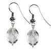 Rock Crystal Faceted Oval Sterling Silver 14x11 mm Earrings