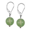 Green Agate Round Sterling Silver 10 mm Earrings