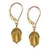 Golden Citrine Oval Drop Sterling Silver 10x8 mm Earrings