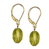 Green Gold Lemon Citrine Oval Drop Silver 10x8 mm Earrings