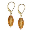 Golden Citrine Faceted Drop Sterling Silver 14 mm Earrings