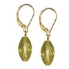 Green Gold Lemon Citrine Faceted Drop Silver 13 mm Earrings