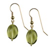 Green Gold Lemon Citrine Oval Drop Silver 14x12 mm Earrings