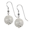 Cracked Quartz Round Sterling Silver 16 mm Earrings