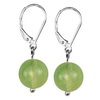 Sea Green Fluorite Round Sterling Silver 10 mm Earrings